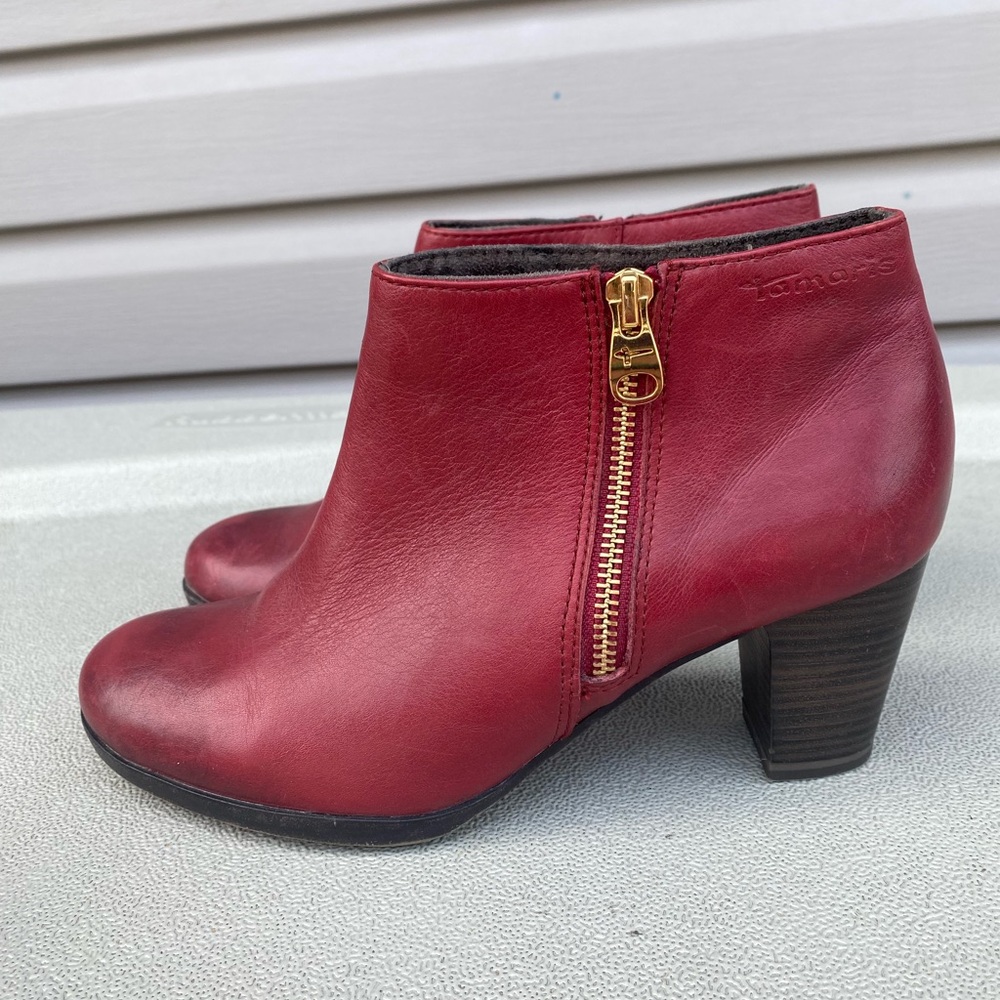TAMARIS LADIES BOOTS ANKLE BOOTS SIZE 39 Blood RED